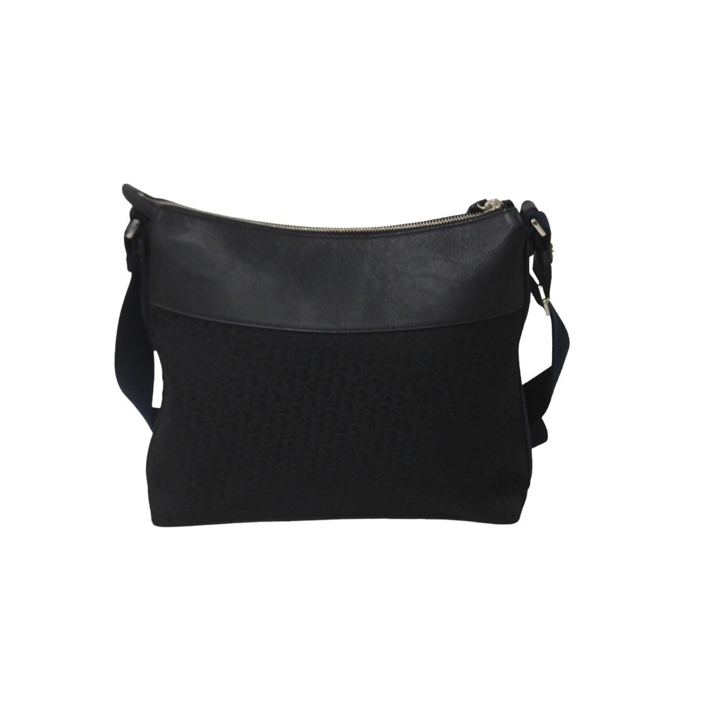 Christian Dior Trotter Handbag Flower Embroidery Canvas Leather Black - Picture 3 of 10